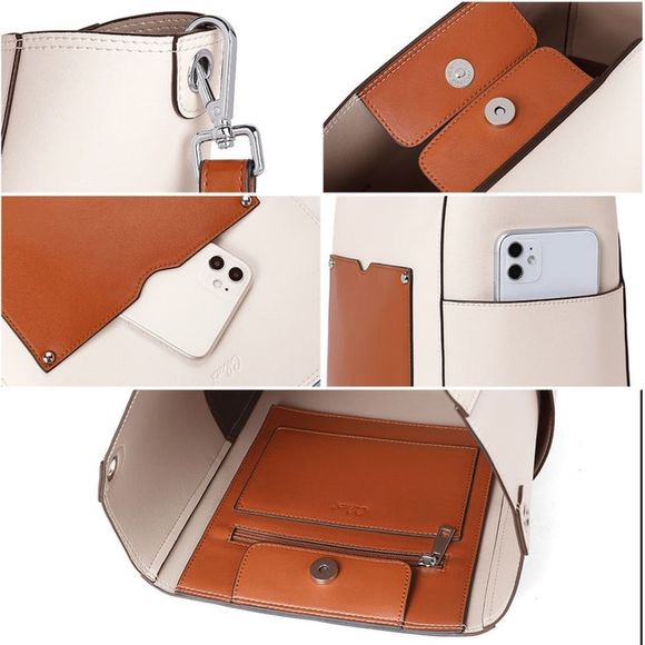 Elegant Two-Tone Shoulder Bag - Picture 6 of 13